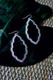 Wavy Border Hook Earrings Silver