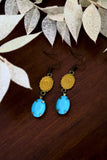 Rustic Yellow and Turquoise Earrings