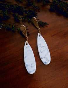 Marble Stone Teardrop Earrings