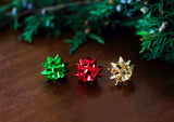 Christmas Bow Studs Gold