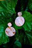 Marbled Flat Disc Drop Earrings