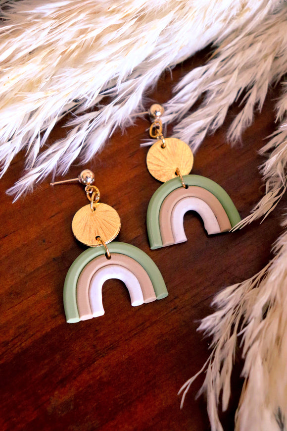 Ann Scott & Co Polymer Clay Multicolor Arch Earrings