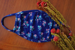 Soft Navy Floral Mask