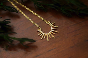 Sun Burst Dainty Pendant Necklace