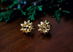 Christmas Bow Studs Gold