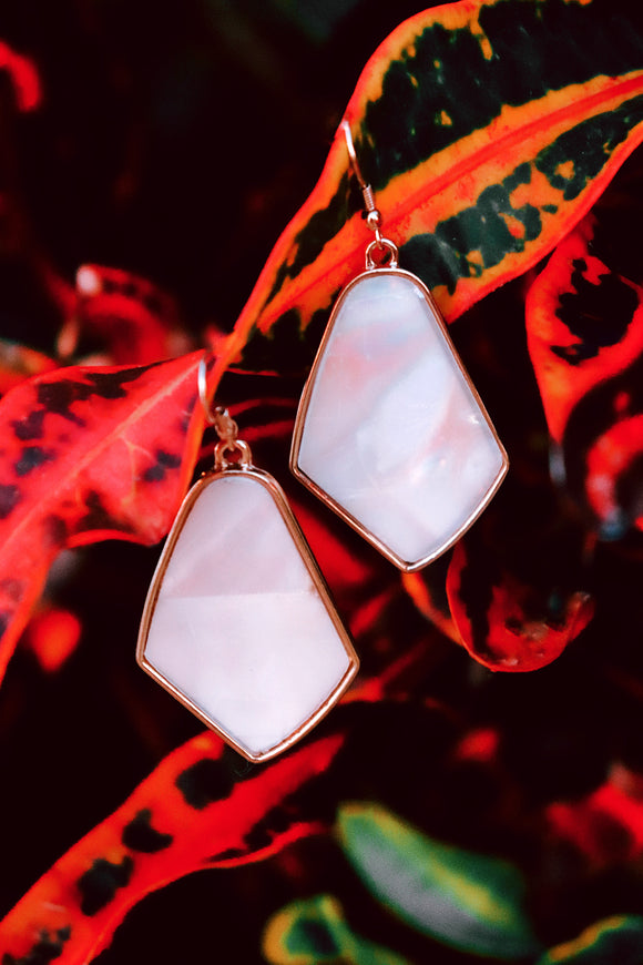 Ivory Shell Slab Earrings