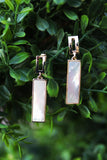 White Slate Pendant Earrings