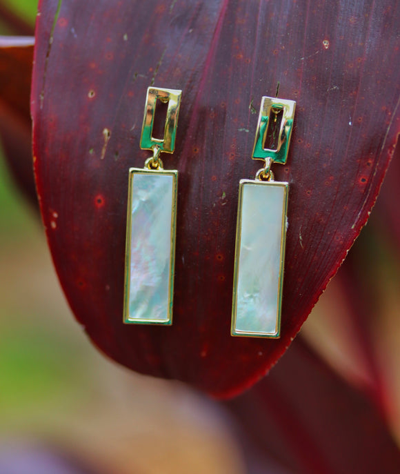 White Slate Pendant Earrings