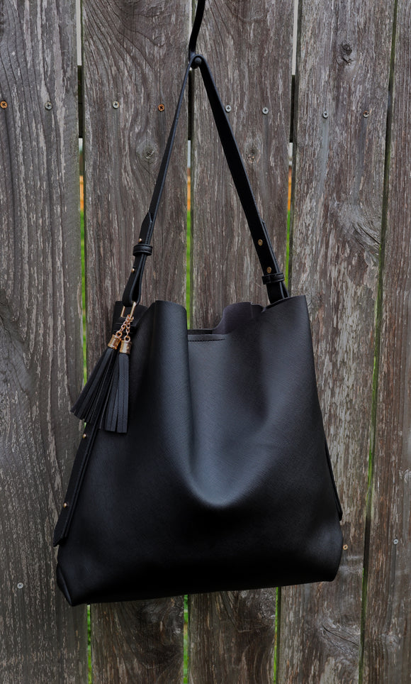 Tassle Handbag Black