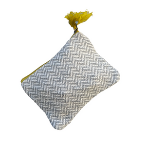 Gray and White Zig Zag Medium Pouch